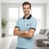 MAS VIBE Men's Premium Sky Blue Polo T-Shirt - Active Wear Edition