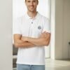MAS VIBE Men's White Dry-Fit Polo T-Shirt